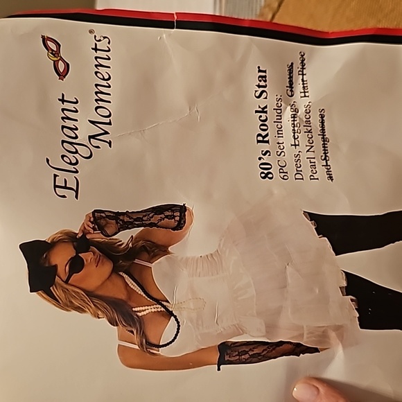 Elegant moments Halloween costume dress & pearls only. Never worn. 80s rock star - Picture 1 of 8